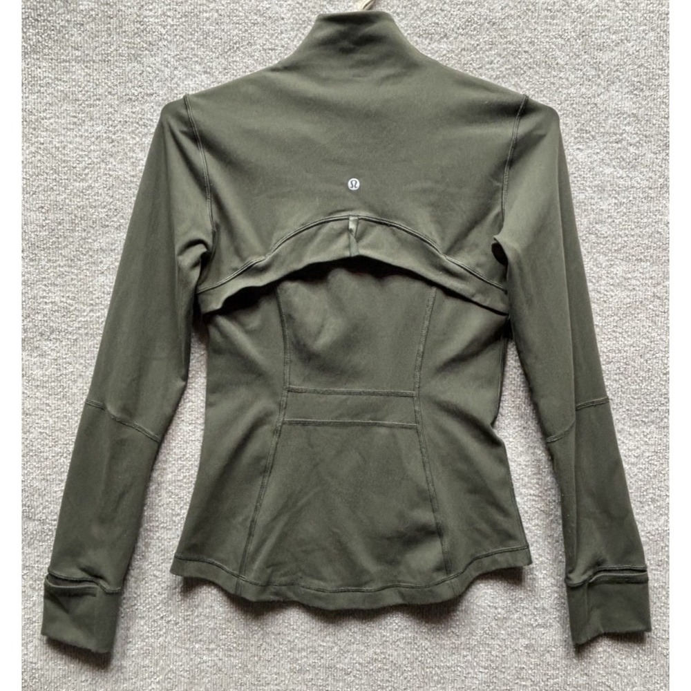 Lululemon Define Jacket Full Zip Mock Neck Green Size 6 Soft Stretch Run EUC - Picture 2 of 6